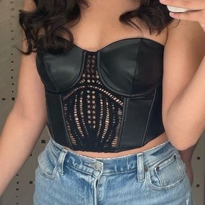 ZARA LEATHER TUBE TOP